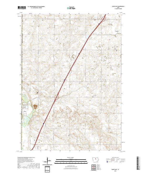 Dows East, IA — USGS 7.5-minute topo (2022)