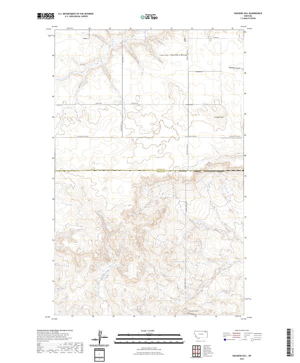 Haugens Hill, MT — USGS 7.5-minute topo (2024)
