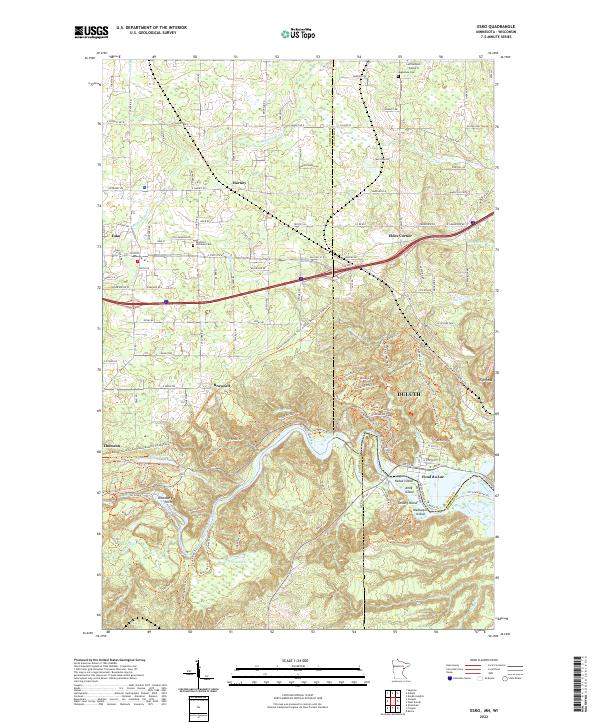 Esko, MN-WI — USGS 7.5-minute topo (2022)