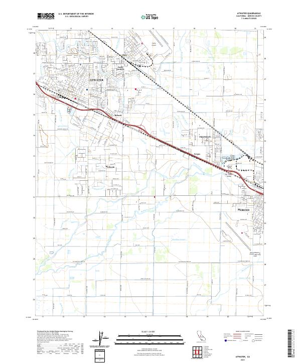 Atwater, CA — USGS 7.5-minute topo (2021)