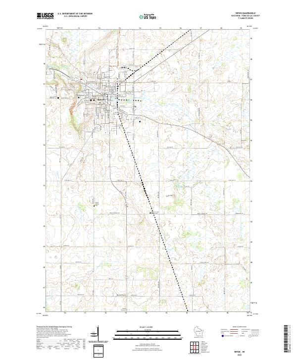 Ripon, WI — USGS 7.5-minute topo (2022)