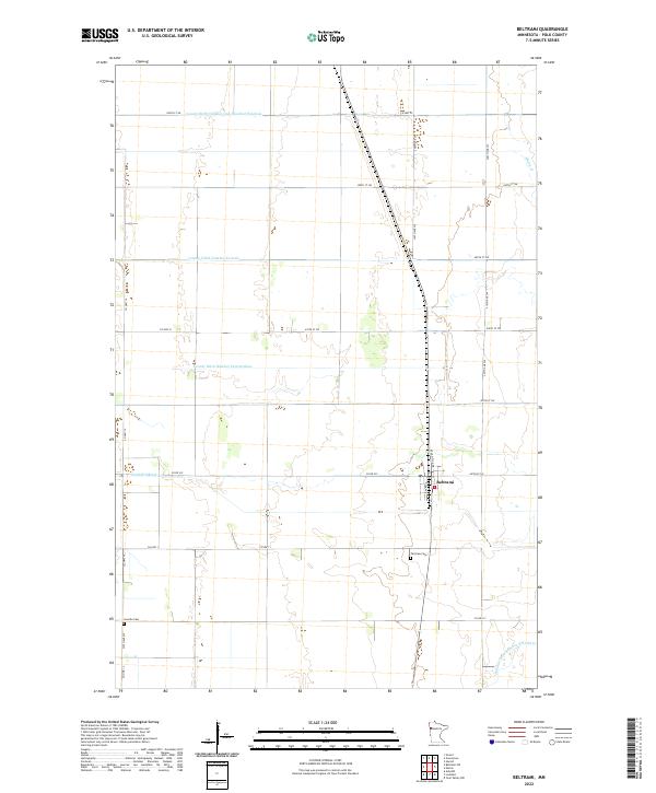 Beltrami, MN — USGS 7.5-minute topo (2022)