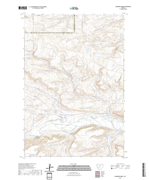 Sandborn Creek, MT — USGS 7.5-minute topo (2024)