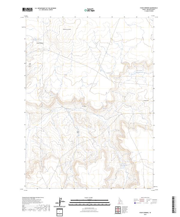 Four Corners, ID — USGS 7.5-minute topo (2023)