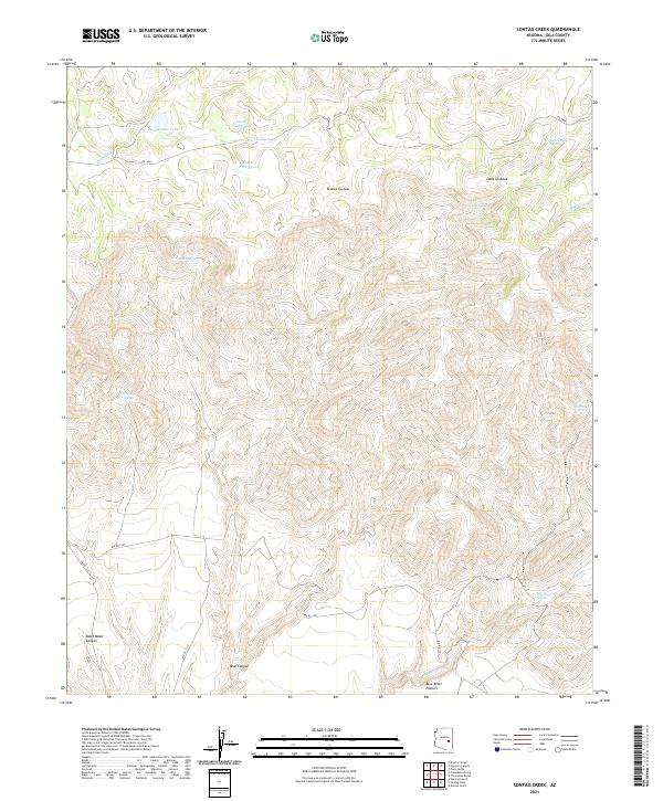 Sontag Creek, AZ — USGS 7.5-minute topo (2021)