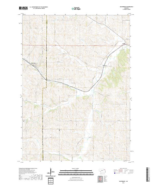 Waterbury, NE — USGS 7.5-minute topo (2021)