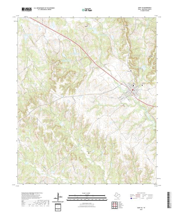 Saint Jo, TX — USGS 7.5-minute topo (2022)