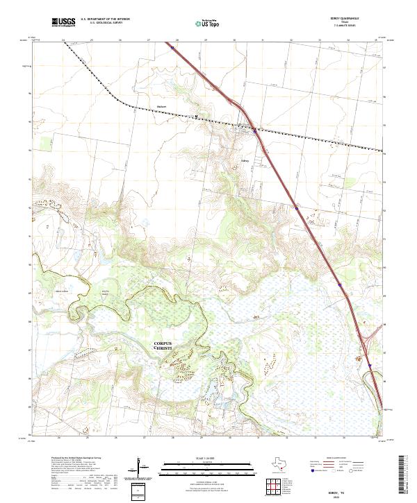 Edroy, TX — USGS 7.5-minute topo (2022)