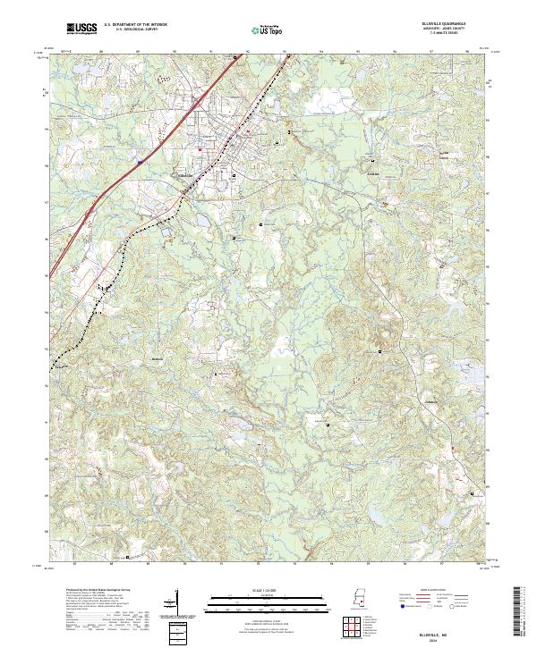 Ellisville, MS — USGS 7.5-minute topo (2024)