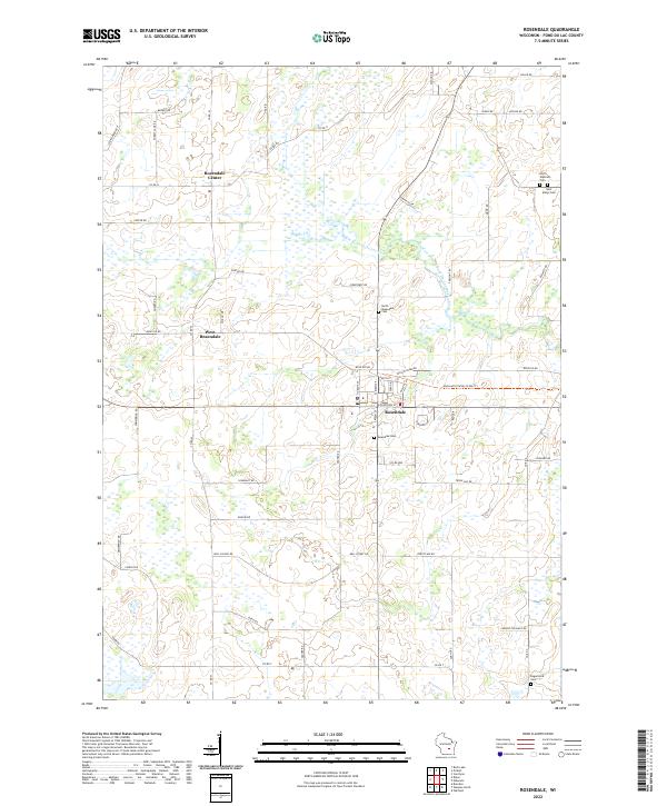 Rosendale, WI — USGS 7.5-minute topo (2022)