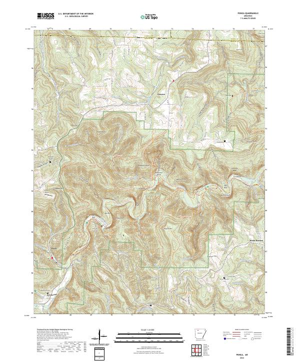 Ponca, AR — USGS 7.5-minute topo (2024)