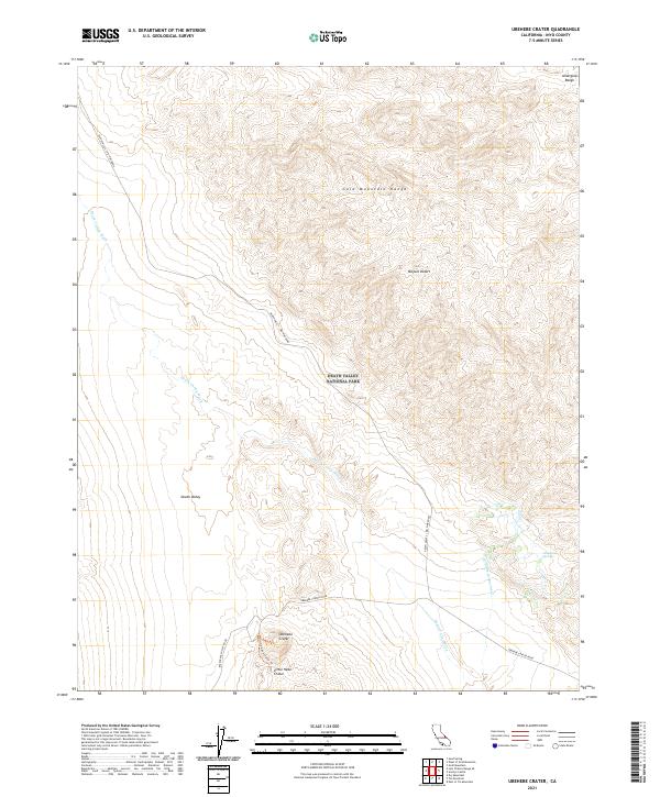 Ubehebe Crater, CA — USGS 7.5-minute topo (2021)