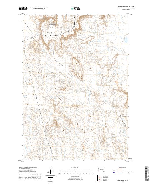 Willow Creek NE, SD — USGS 7.5-minute topo (2021)