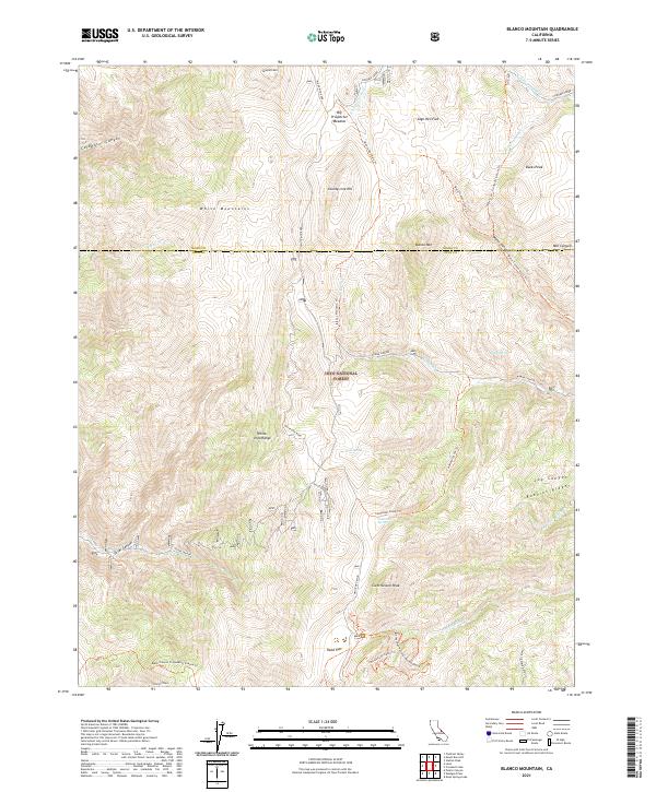 Blanco Mountain, CA — USGS 7.5-minute topo (2021)