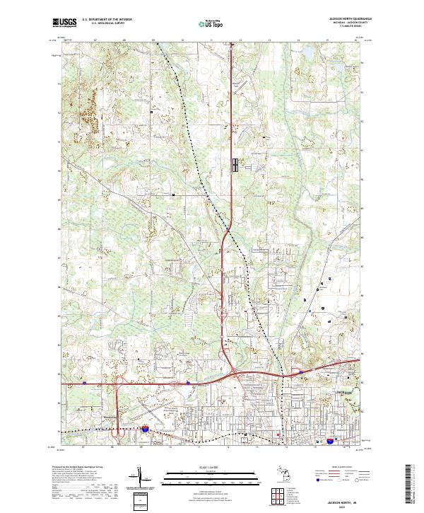 Jackson North, MI — USGS 7.5-minute topo (2023)