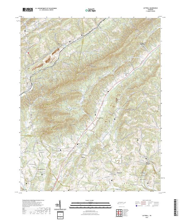 Luttrell, TN — USGS 7.5-minute topo (2022)