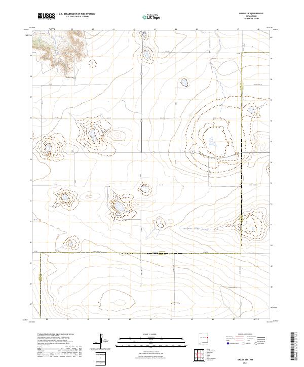 Grady SW, NM — USGS 7.5-minute topo (2023)