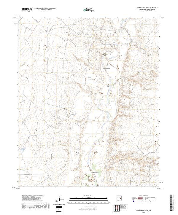 Cottonwood Draw, NM — USGS 7.5-minute topo (2023)