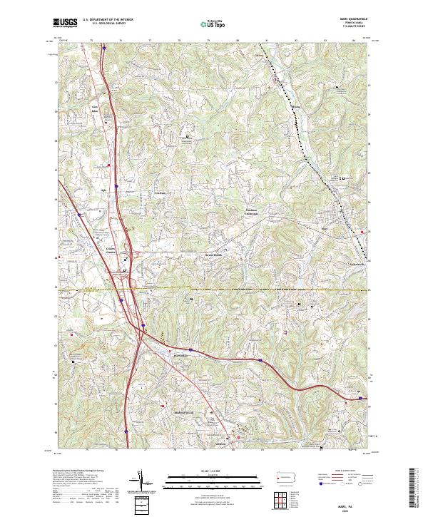Mars, PA — USGS 7.5-minute topo (2023)