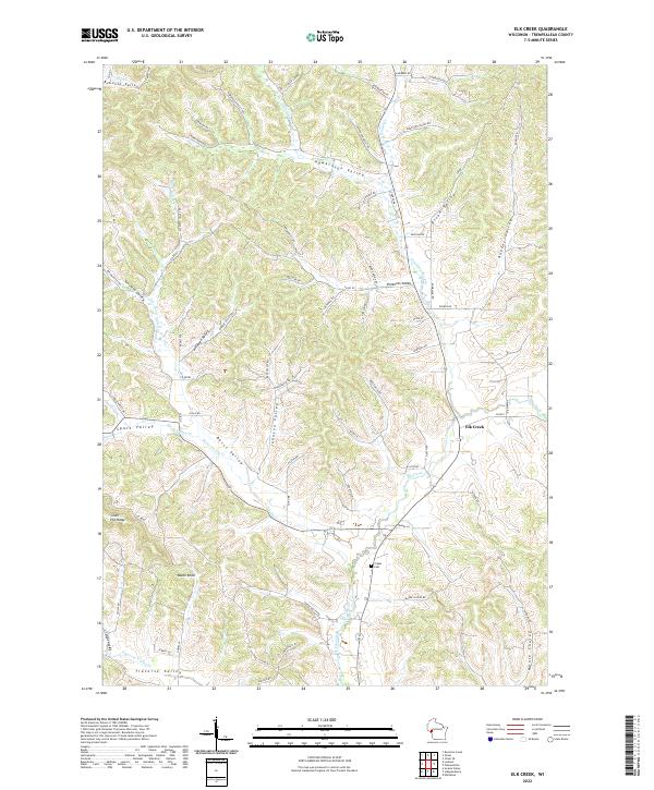 Elk Creek, WI — USGS 7.5-minute topo (2022)