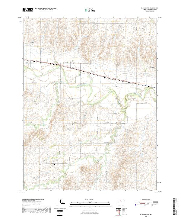 Bloomington, KS — USGS 7.5-minute topo (2022)