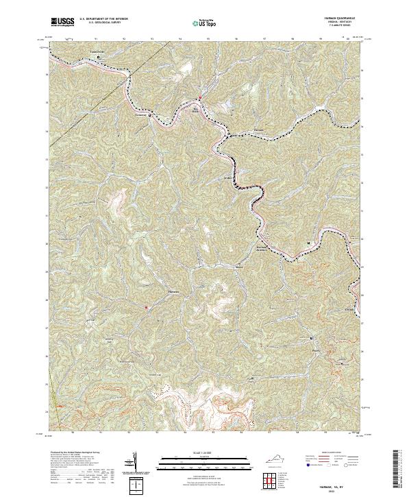 Harman, VA-KY — USGS 7.5-minute topo (2022)