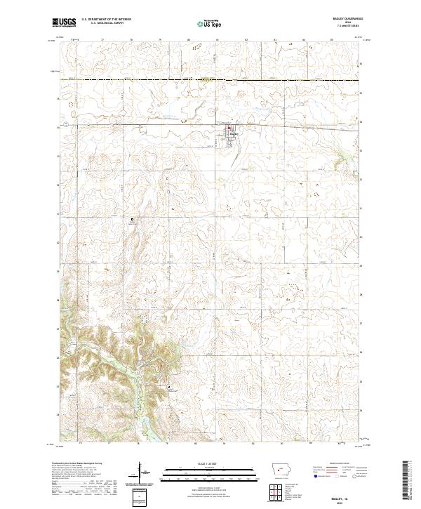 Bagley, IA — USGS 7.5-minute topo (2022)
