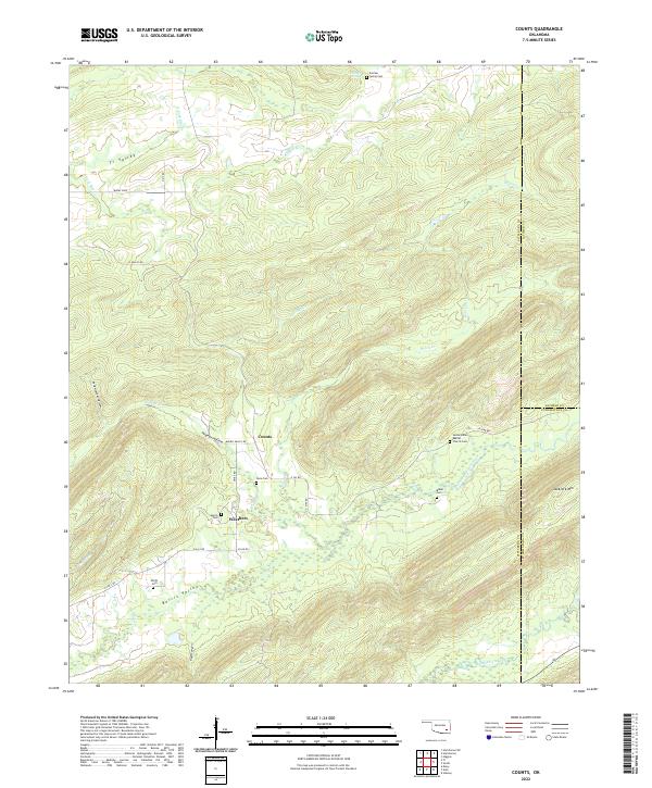 Counts, OK — USGS 7.5-minute topo (2022)