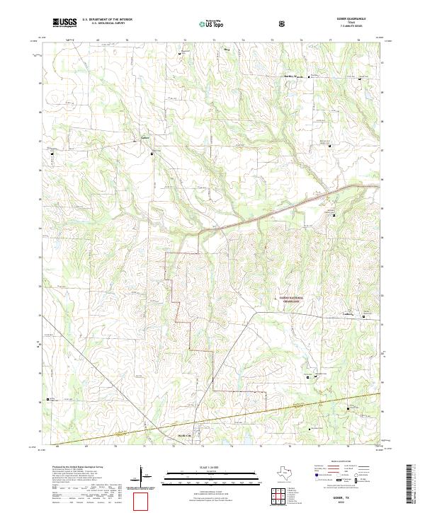 Gober, TX — USGS 7.5-minute topo (2022)