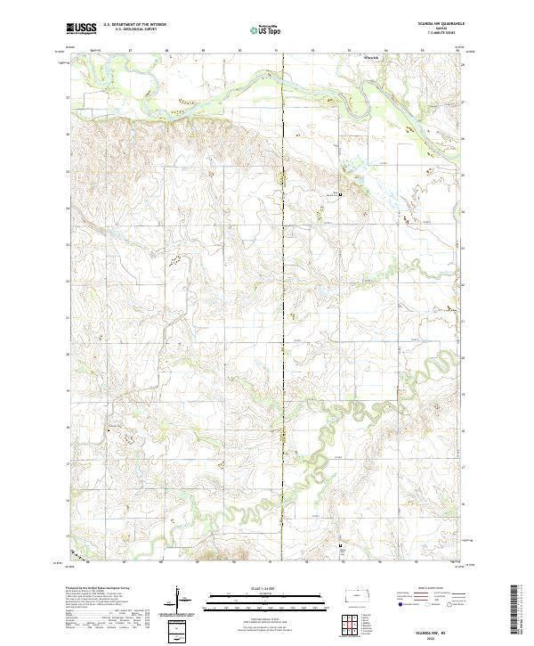 Scandia NW, KS — USGS 7.5-minute topo (2022)