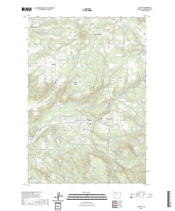 Colton, OR — USGS 7.5-minute topo (2023)