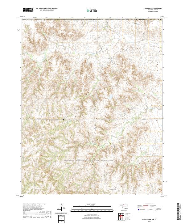 Tegarden NW, OK-KS — USGS 7.5-minute topo (2022)