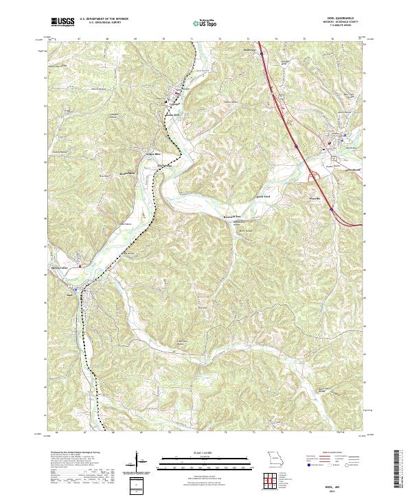 Noel, MO — USGS 7.5-minute topo (2021)