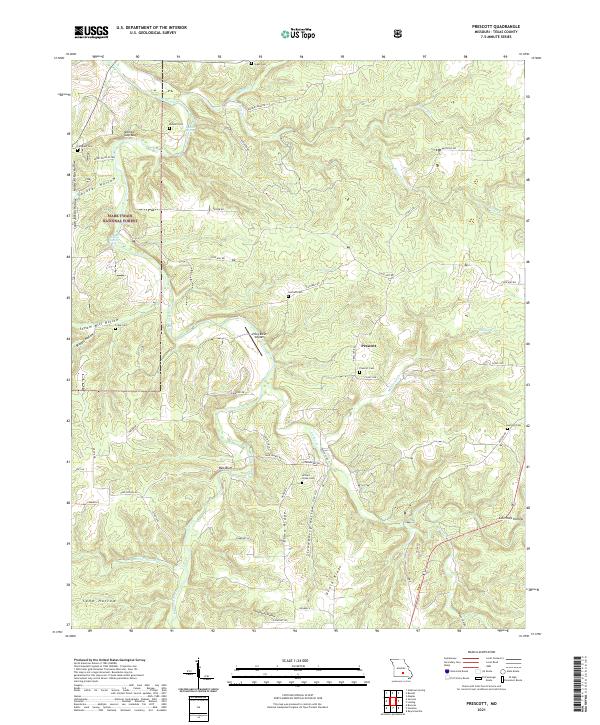 Prescott, MO — USGS 7.5-minute topo (2021)
