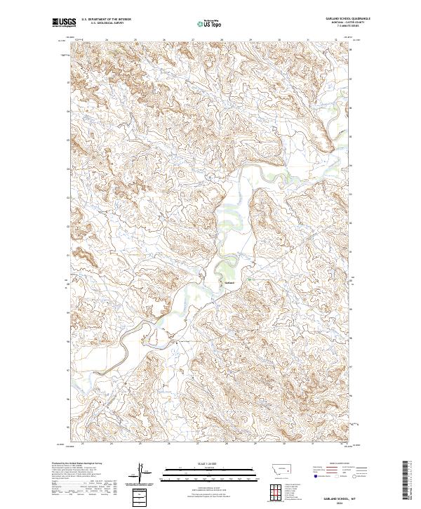 Garland School, MT — USGS 7.5-minute topo (2024)