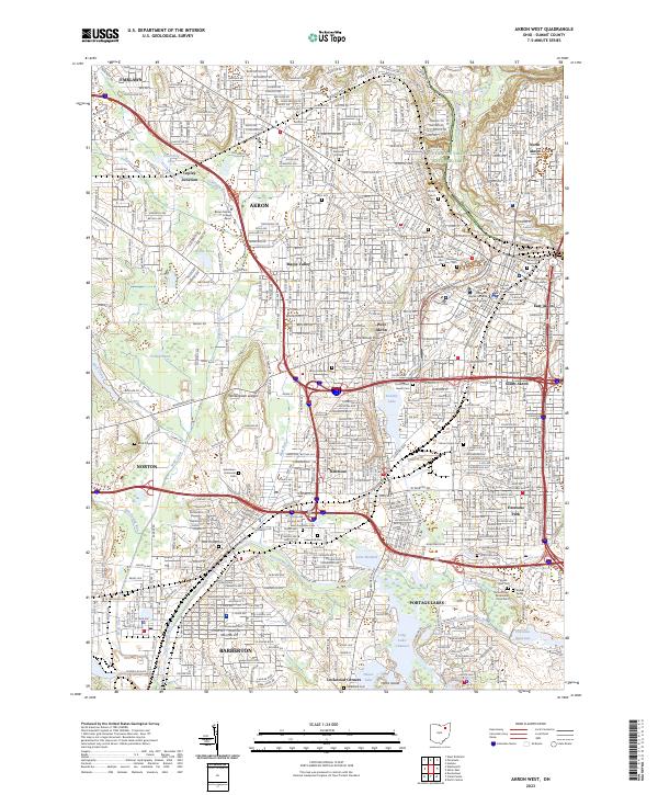 Akron West, OH — USGS 7.5-minute topo (2023)