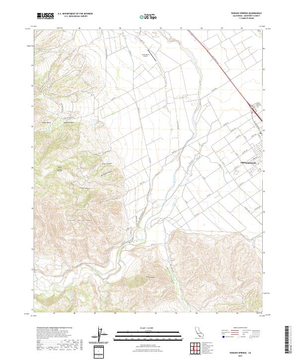 Paraiso Springs, CA — USGS 7.5-minute topo (2021)