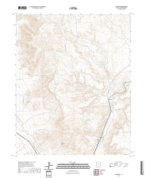 Valentine, AZ — USGS 7.5-minute topo (2021)