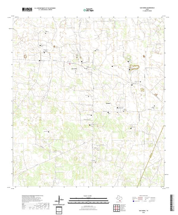 San Isidro, TX — USGS 7.5-minute topo (2022)