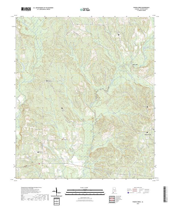 Pigeon Creek, AL — USGS 7.5-minute topo (2024)