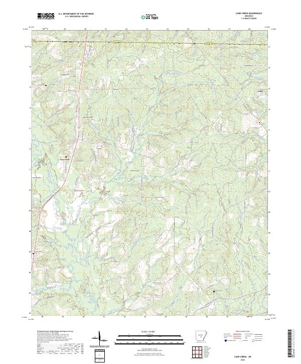 Cane Creek, AR — USGS 7.5-minute topo (2024)