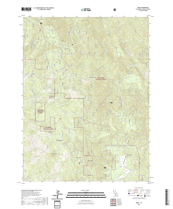 Zenia, CA — USGS 7.5-minute topo (2021)