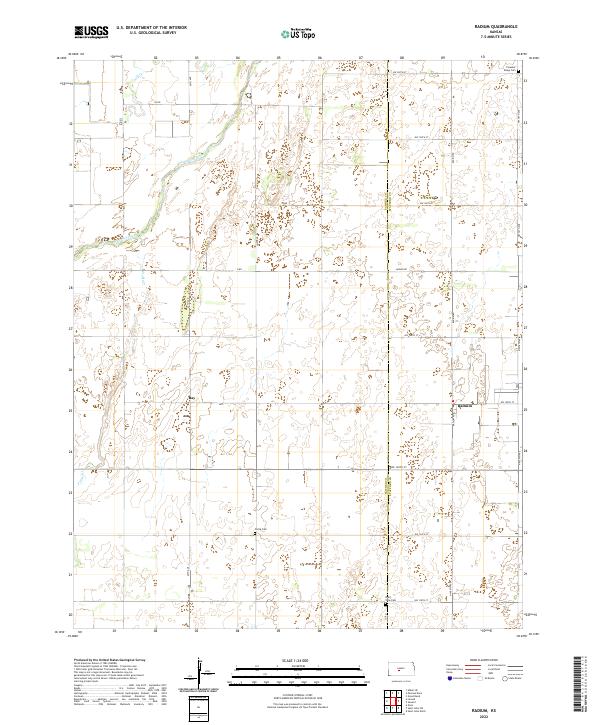 Radium, KS — USGS 7.5-minute topo (2022)