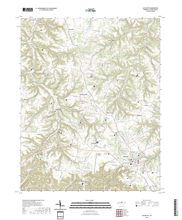 Lafayette, TN — USGS 7.5-minute topo (2022)