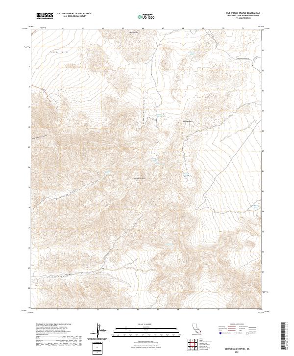Old Woman Statue, CA — USGS 7.5-minute topo (2021)