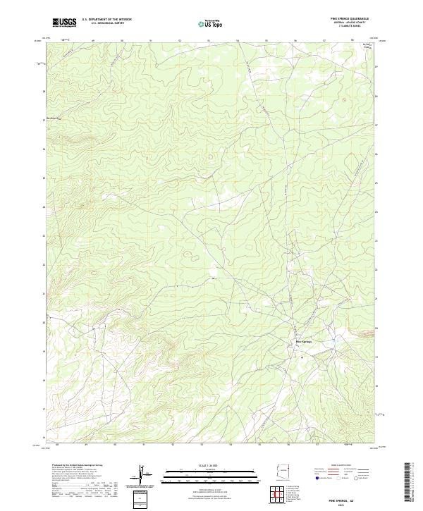 Pine Springs, AZ — USGS 7.5-minute topo (2021)