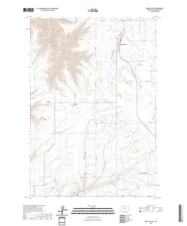 Grass Valley, OR — USGS 7.5-minute topo (2023)
