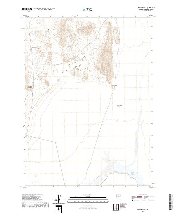 Coyote Hills, NV — USGS 7.5-minute topo (2021)