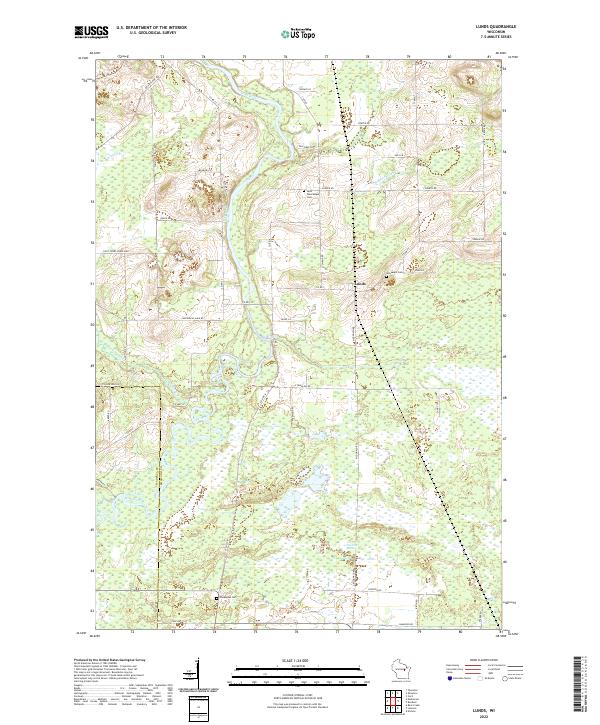 Lunds, WI — USGS 7.5-minute topo (2022)