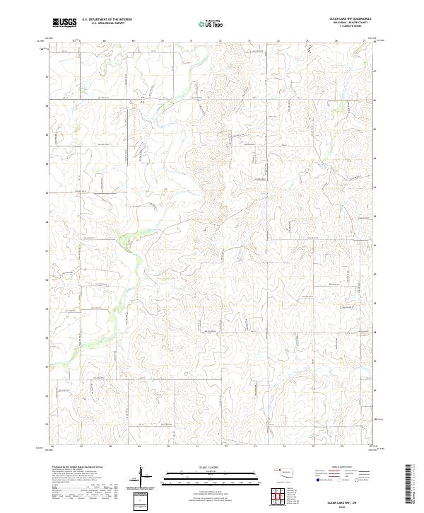 Clear Lake NW, OK — USGS 7.5-minute topo (2022)